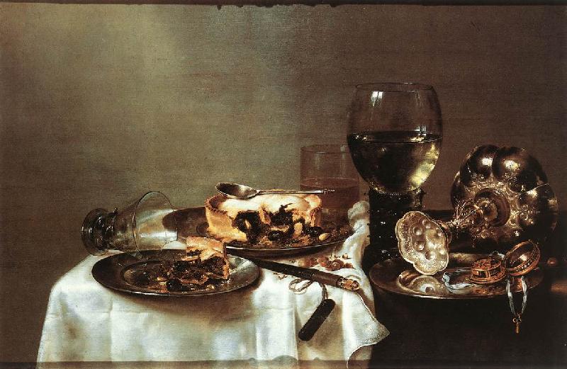 HEDA, Willem Claesz. Breakfast Table with Blackberry Pie sf